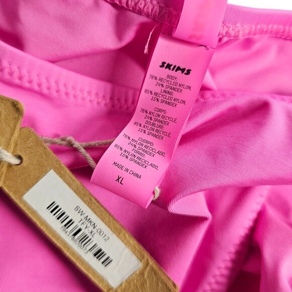 SKIMS Signature Swim Cutout Monokini, One Piece, Pink, Bathing Suit, Size XL - Picture 3 of 9